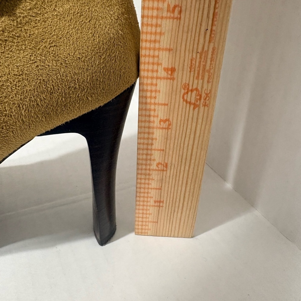 Vintage Candie’s Knee High Full Zip Faux Suede Camel Boots Removable belt detail - Picture 7 of 13